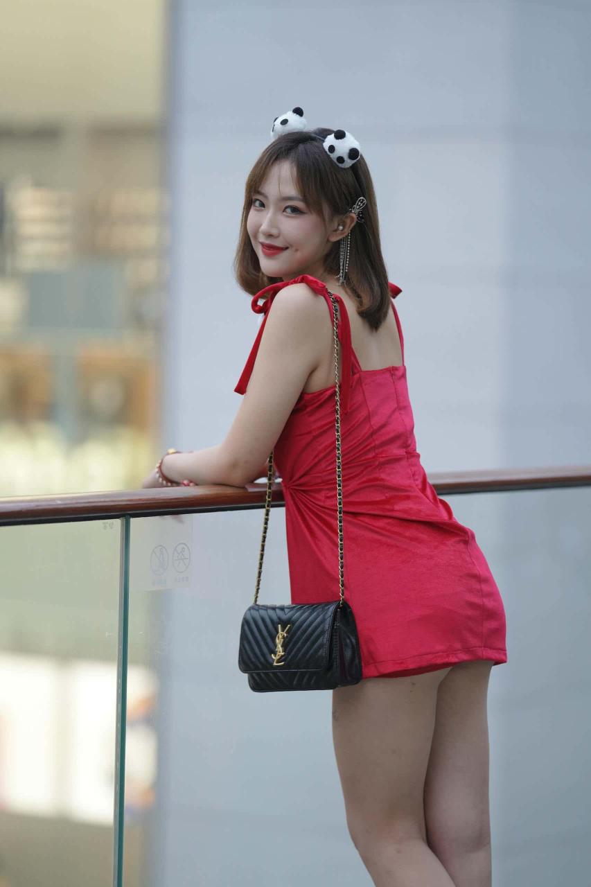 图片[4]-P0316 亮眼红色吊带裙【352P】5.56GB